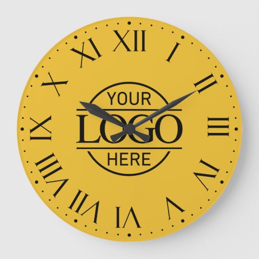 Yellow Simple Branded Company Business Logo Custom Grote Klok (Voorkant)