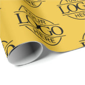 Yellow Simple Business Logo Merkpromotie Cadeaupapier (Rol Hoek)