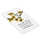 Yellow Simple Cherry Blossom Save the Date Magneet (Rechterzijde)