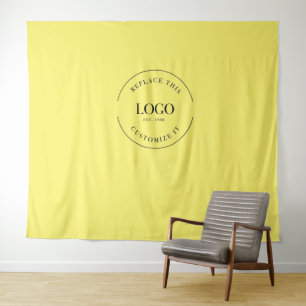 Yellow Simple Custom Logo achtergrond bedrijf Wandkleed