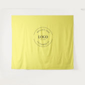 Yellow Simple Custom Logo achtergrond bedrijf Wandkleed (Voorkant (horizontaal))