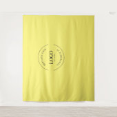 Yellow Simple Custom Logo achtergrond bedrijf Wandkleed (Voorkant)