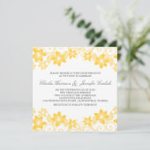 Yellow Simple Floral Wedding Invite Kaart (Staand voorkant)