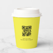 Yellow Simple Logo QR Code Company Swag Papieren Bekers (Achterkant)