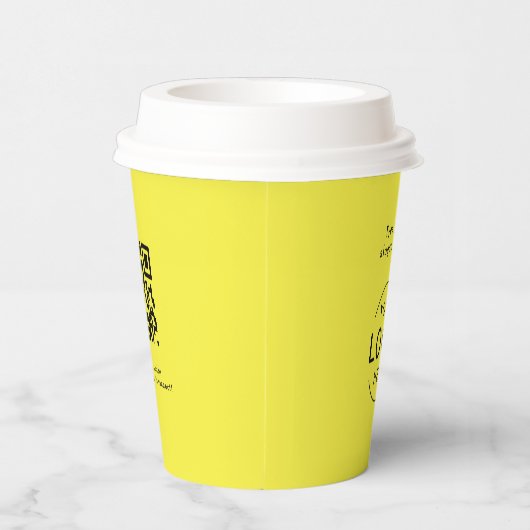 Yellow Simple Logo QR Code Company Swag Papieren Bekers (Rechts)