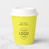 Yellow Simple Logo QR Code Company Swag Papieren Bekers (Voorkant)