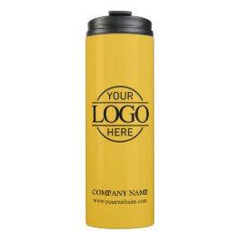 Yellow Simple Modern Branded Company Business Logo Thermosbeker