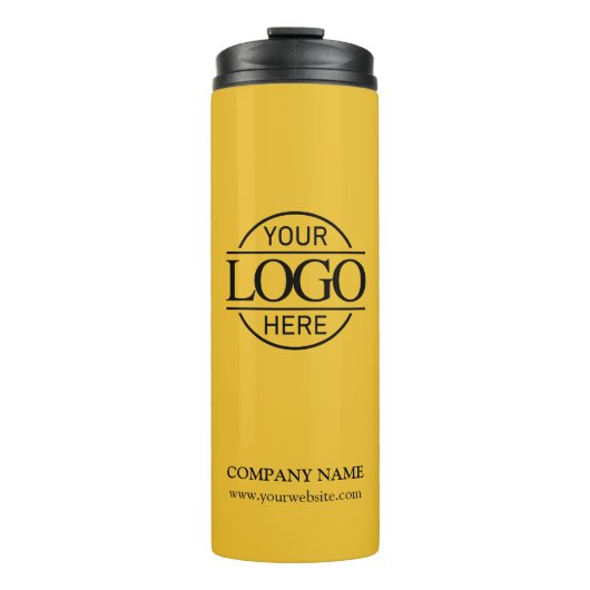 Yellow Simple Modern Branded Company Business Logo Thermosbeker (Voorkant)