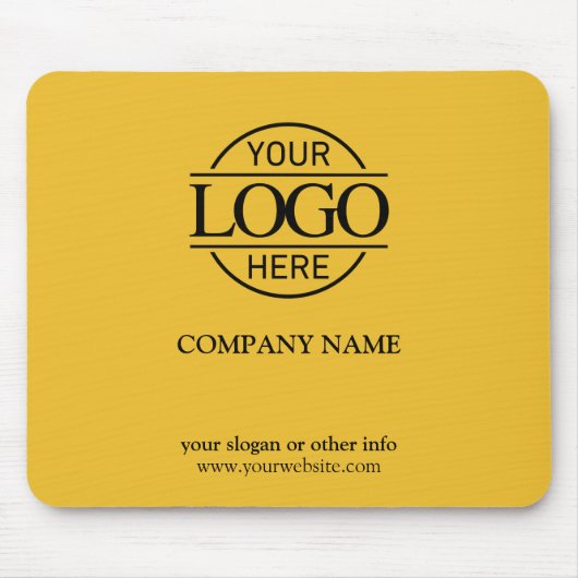 Yellow Simple Modern Custom Company Business Logo Muismat (Voorkant)