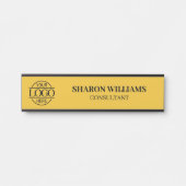 Yellow Simple Professional Custom Business Logo Deurbordje (Voorkant)