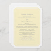 Yellow Simply Elegant Wedding Invite Kaart (Voorkant / Achterkant)
