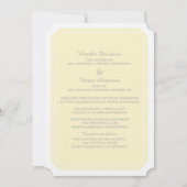 Yellow Simply Elegant Wedding Invite Kaart (Voorkant)