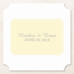 Yellow Simply Elegant Wedding Kartonnen Onderzetters