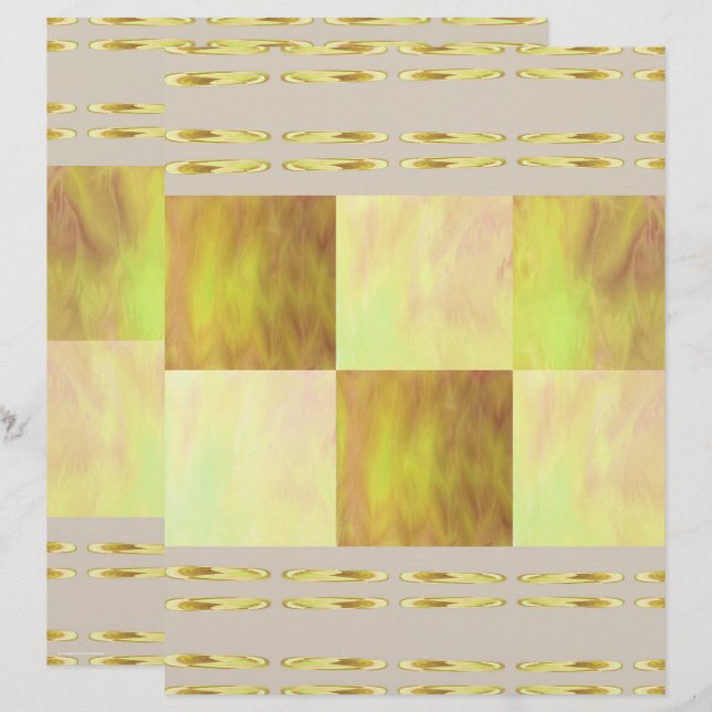 Yellow Skies Tiles Scrapbook Paper 2-Sided Page (Voorkant / Achterkant)