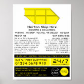 Yellow Skip, Skip/Dumpster Company Adverteren Poster (Voorkant)