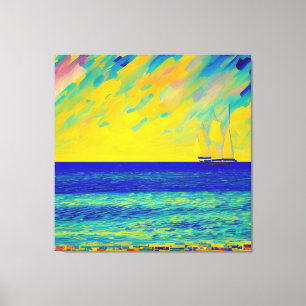 "Yellow Sky Race" Zeegezicht Canvas Afdruk