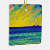 "Yellow Sky Race" Zeegezicht Keramisch Ornament (Rechts)