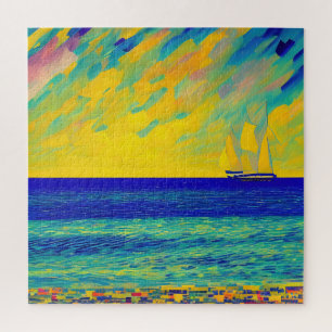 "Yellow Sky Race" Zeegezicht Legpuzzel