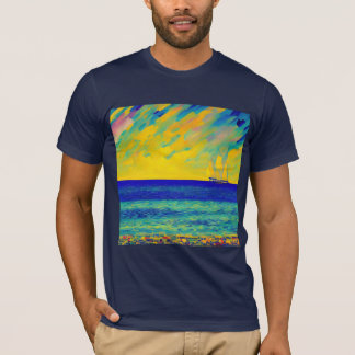 "Yellow Sky Race" Zeelandschap T-shirt