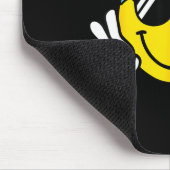 Yellow Smile Face Cute Checkered Peace Smiling Hap Muismat (Hoek)