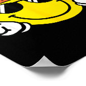 Yellow Smile Face Cute Checkered Peace Smiling Hap Poster (Hoek)