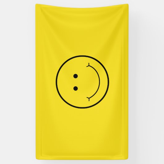 Yellow Smile Grin Face Happy Spandoek (Verticaal)