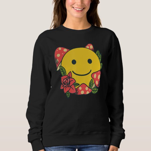 Yellow Smile Smiling Face Cute Mushroom Rose Flo Trui (Voorkant)