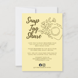Yellow Snap Tag Share  Business Thank You Card Bedankkaart