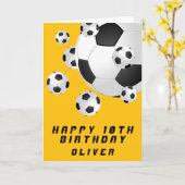 Yellow Soccer Football Ball Boy Happy Birthday Kaart (Gele Bloem)