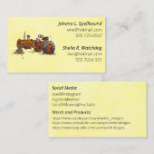 Yellow Social introduction calling card-tractor Visitekaartje (Voorkant / Achterkant)