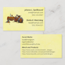 Yellow Social introduction calling card-tractor Visitekaartje
