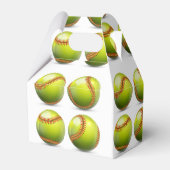 Yellow Softball Theme Birthday Party Bedankdoosjes (Voorkant Zijde)