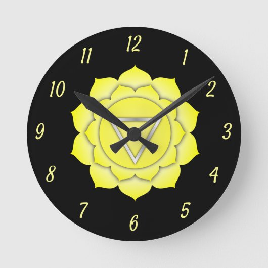 Yellow Solar Plexus Chakra Chi Zen Yoga Spiritueel Ronde Klok (Voorkant)