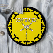 Yellow Solar Plexus Chakra Dragonfly Ronde Button 6,0 Cm (In situ)