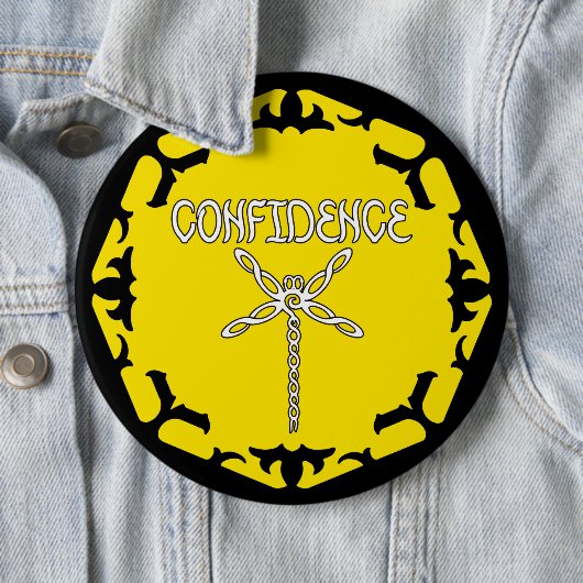 Yellow Solar Plexus Chakra Dragonfly Ronde Button 6,0 Cm (In situ)