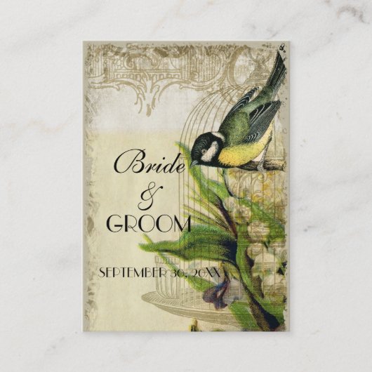 Yellow Song Vogelkooi Gift Registry Invoegen Kaart (Voorkant)