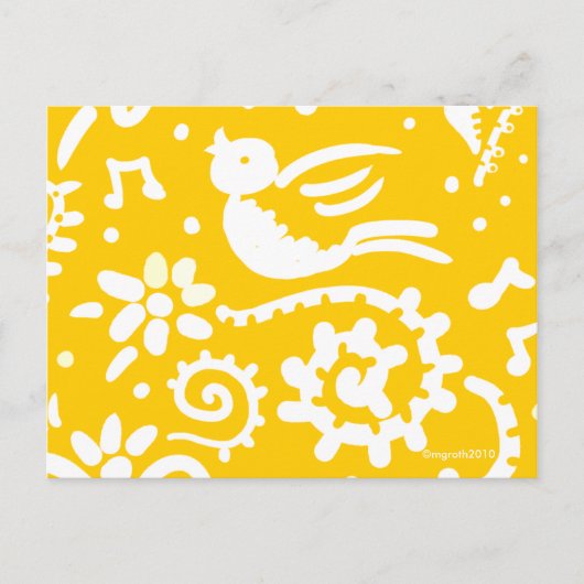 Yellow Songbird briefkaart (Voorkant)