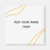 Yellow Spanish border name message text lines  Magneet (Voorkant)