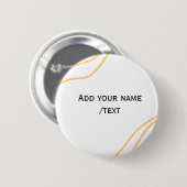 Yellow Spanish border name message text lines Ronde Button 5,7 Cm (Voorkant /achterkant)