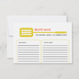 Yellow Spatula Recipe Card Kaart