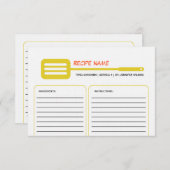 Yellow Spatula Recipe Card Kaart (Voorkant / Achterkant)