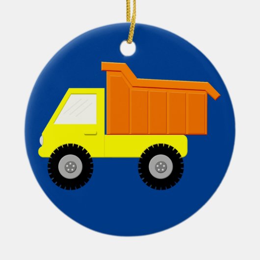 Yellow Speelgoed Truck Keramisch Ornament (Voorkant)