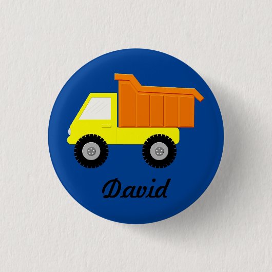 Yellow Speelgoed Truck Ronde Button 3,2 Cm (Voorkant)