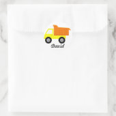 Yellow Speelgoed Truck Ronde Sticker (Tas)