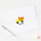 Yellow Speelgoed Truck Ronde Sticker (Envelop)