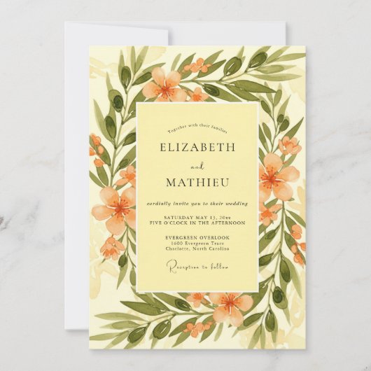 Yellow Splendid Tuscan Wedding Kaart (Voorkant)