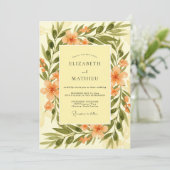 Yellow Splendid Tuscan Wedding Kaart (Staand voorkant)