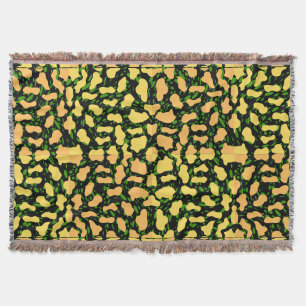 Yellow Spot Pattern.YO01.Black BG Deken