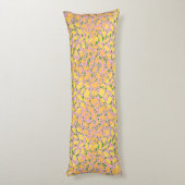 Yellow Spot Pattern.YO01.Pink BG Lichaamskussen (Achterkant (Verticaal))