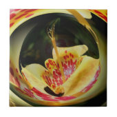 Yellow Spotted Lily Floral Abstracte Art Tegeltje (Voorkant)
